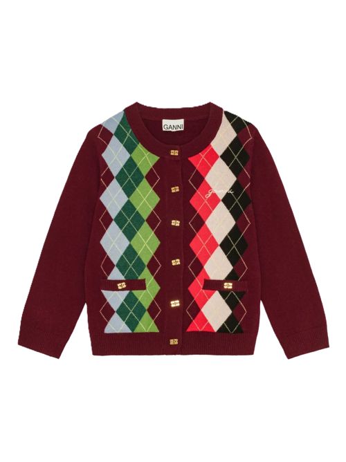 GANNI Cardigan a rombi Ganni | K2532TAWNY PORT 730